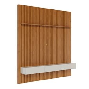 Home Ripado Slim 2,31m Para Tvs De Até 70" Nature Com Off White