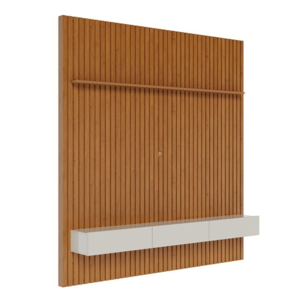 Home Ripado Slim 2,78m Para Tvs De Até 70" Nature Com Off White