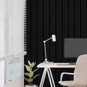 Adesivo de Parede Madeira Envelopamento Vinil 3d Grade Preta 10m x 45cm Lavavel Area Externa
