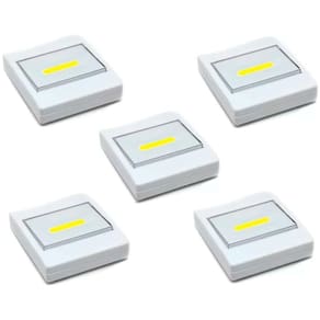 Kit 5 Luminárias Portáteis Interruptor Luz De Led