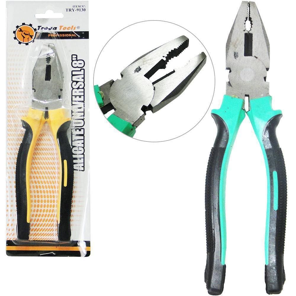 Alicate Universal 8`` 9Mm Cabo Emborrachado Color Na Cartela