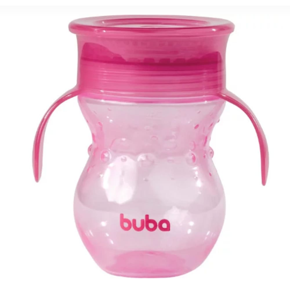 Copo 360º com Alça - Rosa - Buba