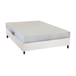 Cama Box Casal: Colchão Anatômico Herval AG65 Frontier + Base CRC Courano White(138x188)