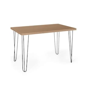 Mesa De Jantar Retangular 4 Lugares 130x80 Base De Ferro Hairpin Jade - Straub Web