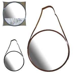 Espelho Pendurar Emoldurado Redondo Decorativo + Alca 45Cm