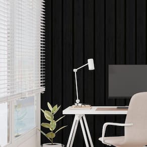 Adesivo De Parede Madeira Vinil 3D Grade Preta 10M X 45Cm