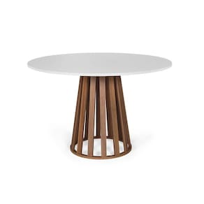 Mesa De Jantar RedondaLugares 120cm Tália Branco/noronhaStraub Web