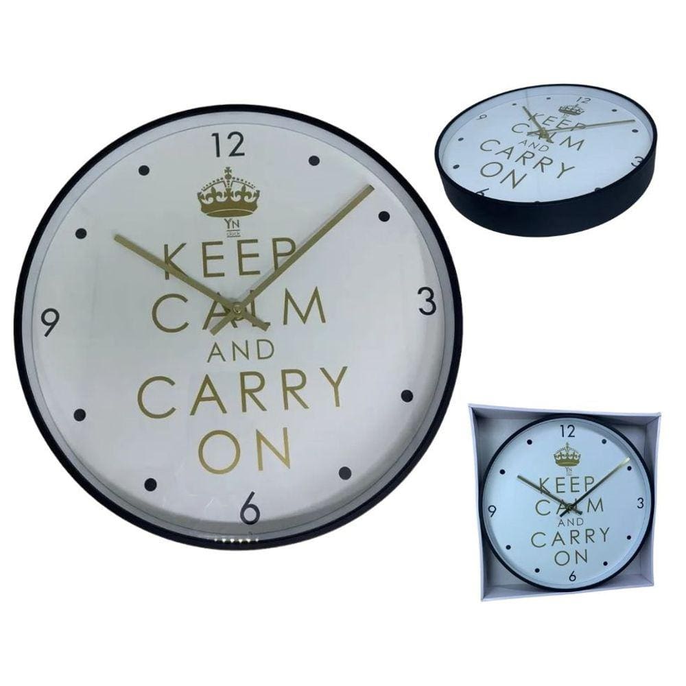 Relógio de Parede Redondo Grande 33cm Clean Moderno KEEPCALM