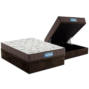 Cama Box Baú Casal: Colchão Anatômico Probel D28 / EP Guarda Costas PróMiddle Double Face + Base CRC Suede Brown(138x188)