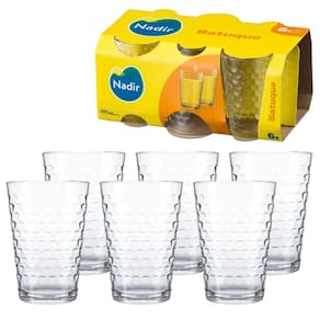 Conjunto de Copos Triângulo Incolor Batuque Nadir - 6 Peças, 280ml