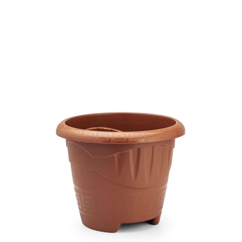 Vaso Para Planta Tacho Redondo De Plástico 5 Litros - Terra Cota