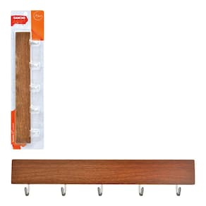 Cabideiro Adesivo Para Parede Com 5 Ganchos 31cm