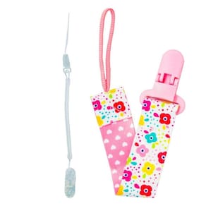 Combo 1 Prendedor De Chupeta Estampado E 1 Mola Pietra Baby