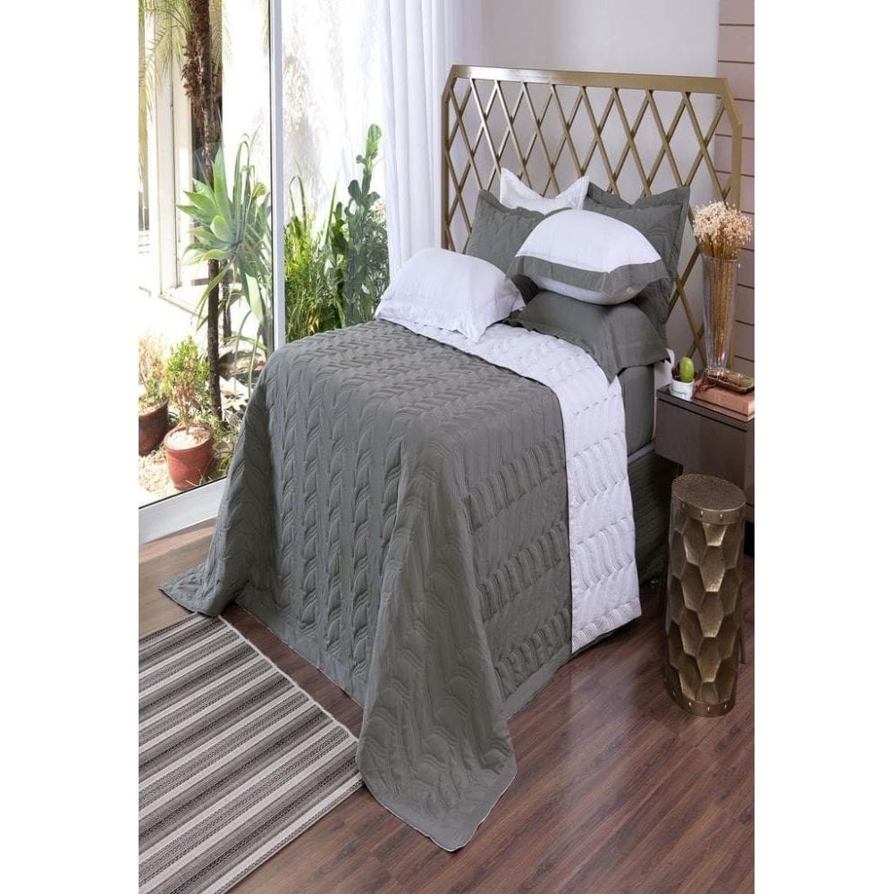 Kit Cobre Leito Santorini Queen 3 Peças Granito Branco