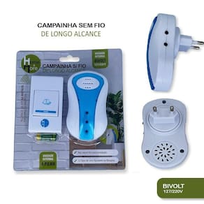 Campainha Residencial Sem Fio Wireless Resistência A Agua