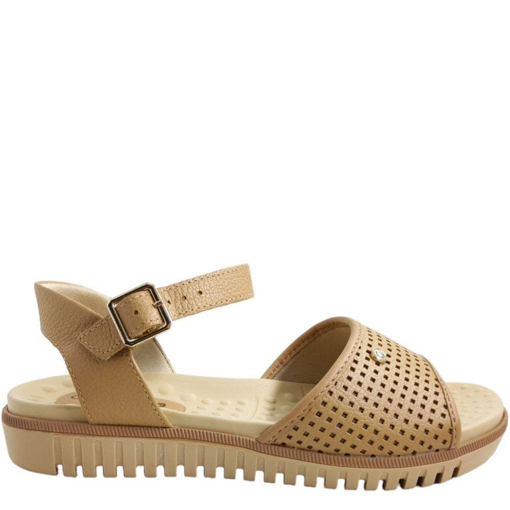 Sandália Feminina Casual Dia a Dia Ultra Conforto Comfortflex 2345406 - Bege médio - 36