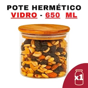Kit Potes Vidro Herméticos Bambu 650ml - 10x10 | Marca