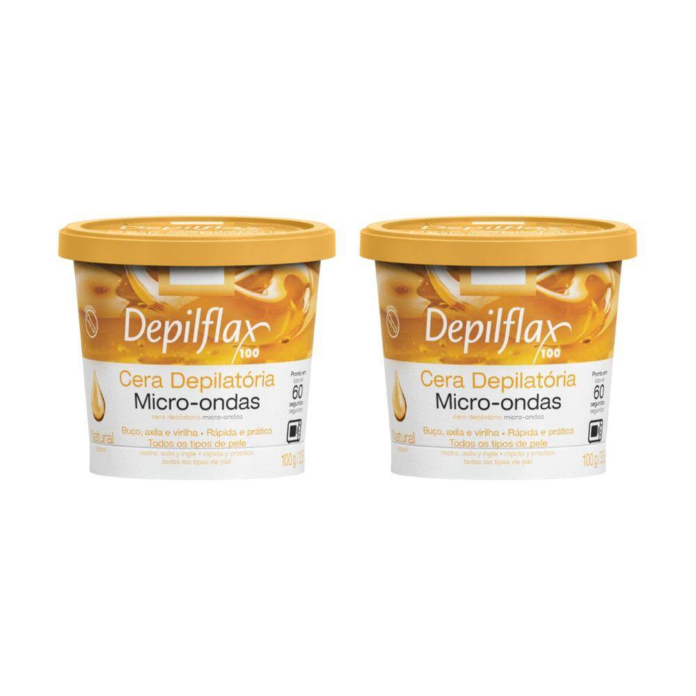 Depilatorio Depilflax 100G Micro Ondas Natural - Kit C/ 2un