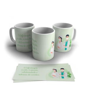 Caneca Decorada Porcelana Profissão 325ml - Enfermeiro 8600
