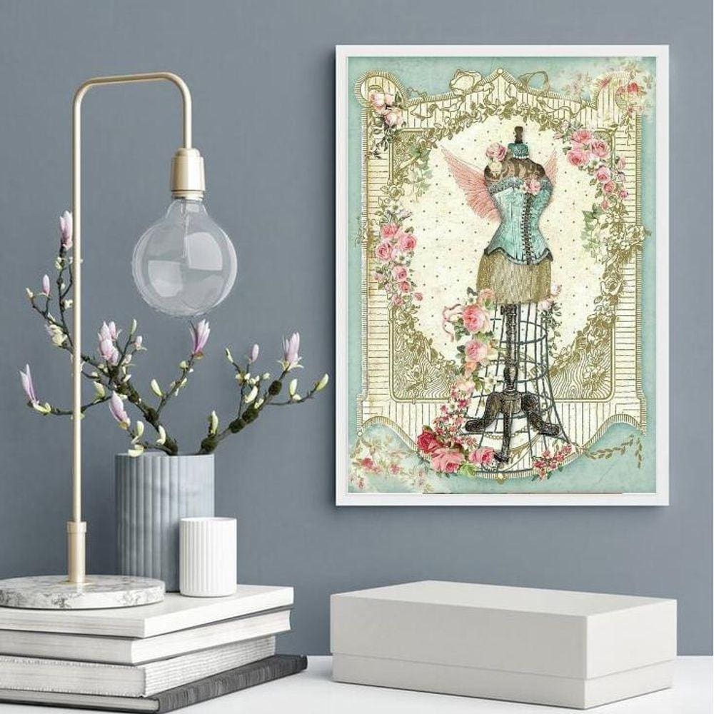 Quadro Decorativo Atelier De Costura Vintage 33X24Cm