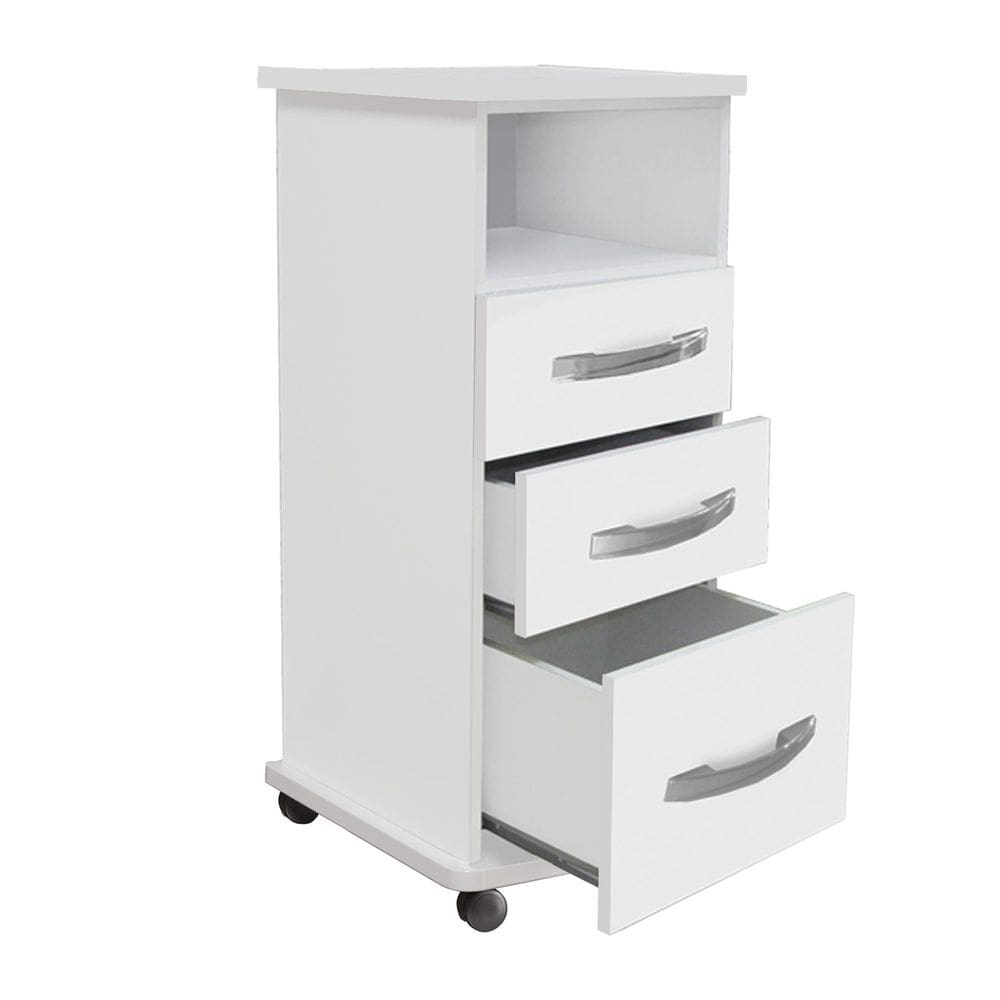 Gaveteiro 3 Gavetas - Premium  Cor Branca