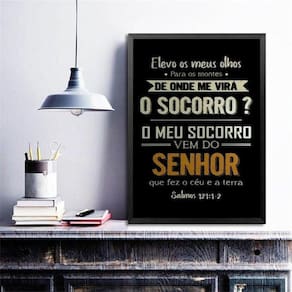 Quadro Salmo 121- O Socorro Vem Do Senhor 45X34Cm