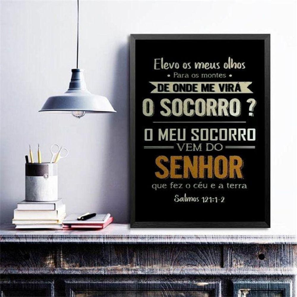 Quadro Salmo 121- O Socorro Vem Do Senhor 33X24Cm