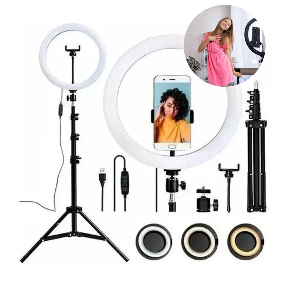 Ring Light 12 Polegadas (30CM) com tripé 2.1m suporte para celular encaixe articulado