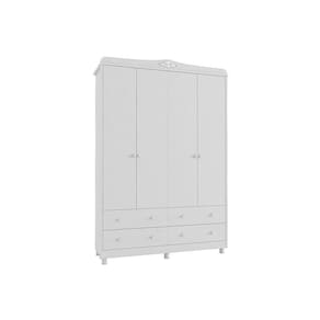 Guarda Roupa Infantil Elô c/ 4 Portas e 4 Gavetas Branco - Peroba