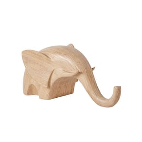 Escultura Elefante Em Poliresina Bege Grande