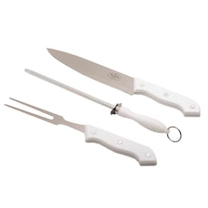 Kit Churrasco Faca Chaira E Garfo 3 Pçs Grill & Pizza Prana