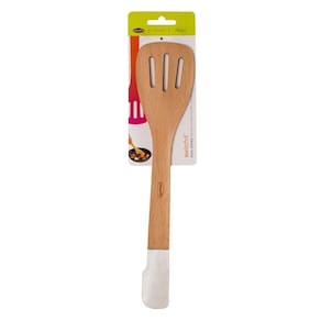 Espátula Vazada Bambu Com Ponta Dupla Em Silicone Chef`N