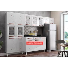 Cozinha Completa Mirage New Aço 3 Peças (2Aéreos+1Paneleiro) CZ30 Branco - Telasul