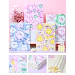 Caderno Flowers Kawaii Com 60 Folhas Pautada