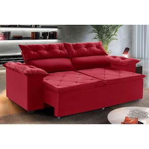 Sofá Compact especial 2,00 m retrátil e reclinável com Molas Espirais -Ws Estofados