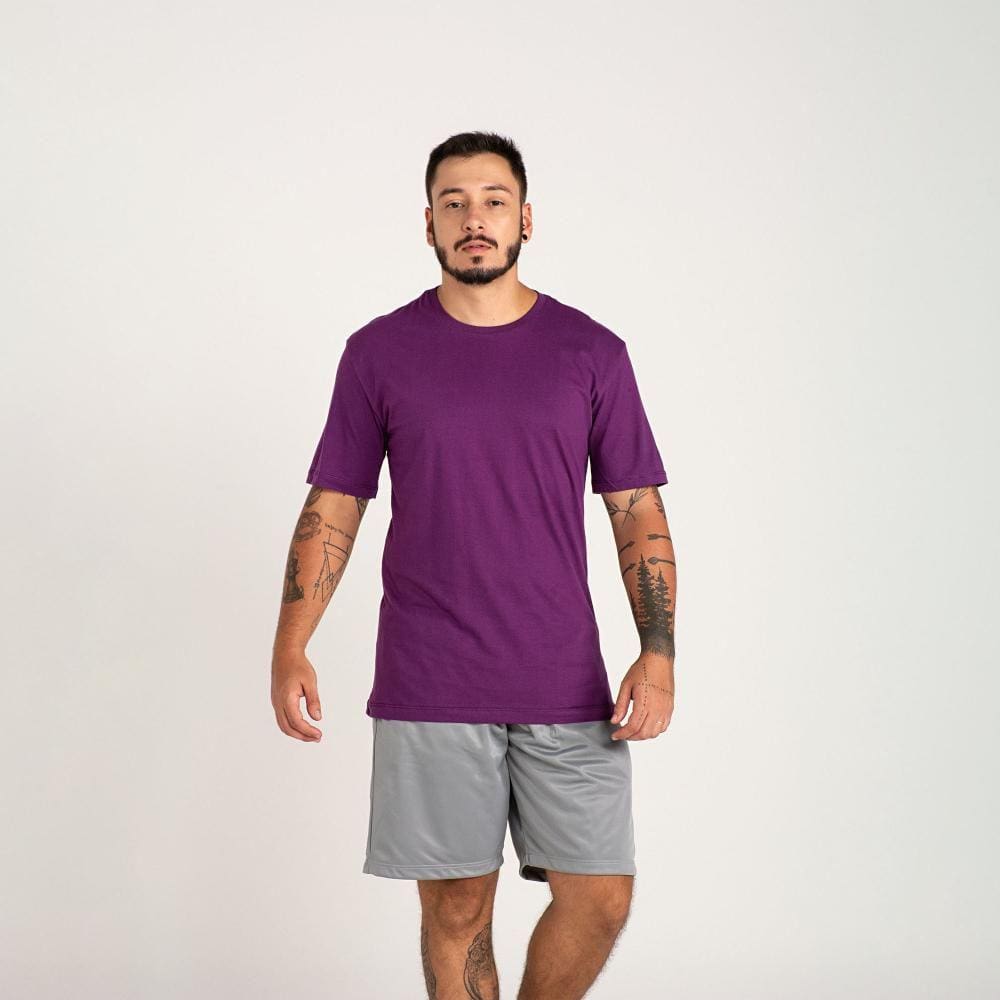 Camiseta Básica Masculina Manga Curta 100% Algodão