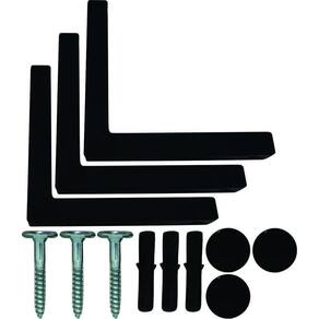 Kit 3 Suportes Mão Francesa Cantoneira Prateira Preto 25Cm