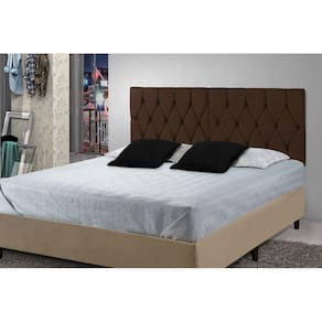 Cabeceira Painel Dubai Deluxe Estofada Queen Size Marron - 1,60 metros