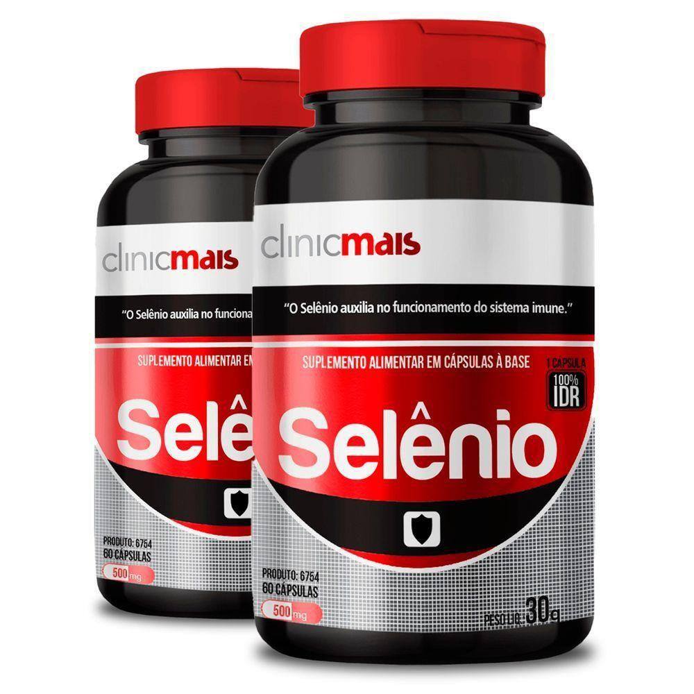 Kit 2 Selênio Clinic Mais 60 Cápsulas 500 Mg