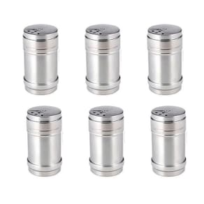 Kit Saleiro Pimenteiro Temperos Cozinha Inox Top House 6un