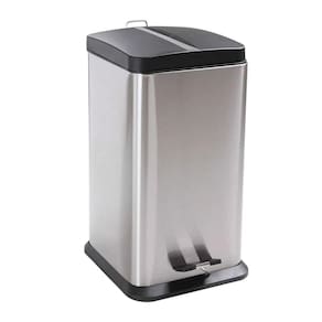Lixeira Inox Pedal Quadrada Mor Jaspe 20L Balde Removivel