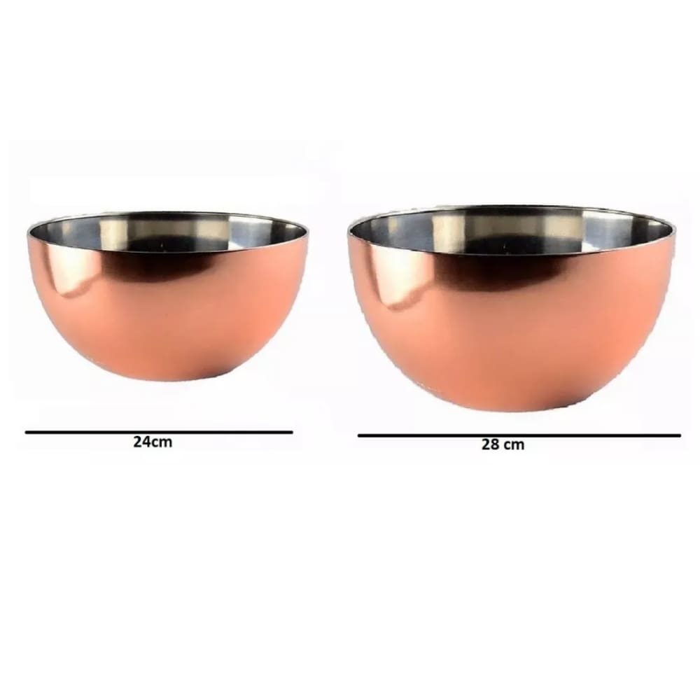 Kit 2 Bowl Inox Bronze 24 E 28 Cm Mimo
