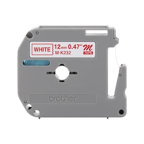 Fita Brother MK-232 12mm Vermelho sobre Branco