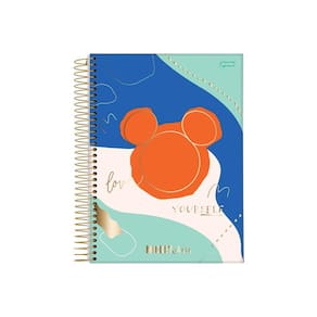 Caderno Espiral Mickey Arts Azul Verde 1 Matéria 80 Folhas