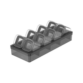Organizador de Temperos Clear 9 Peças Fechado Preto - Ou