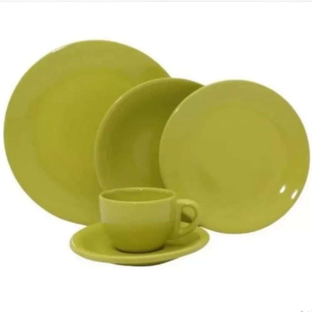 Aparelho De Jantar 20 Peças Verde Lima Biona Oxford