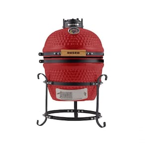 Churrasqueira Kamado Mini Da Rasco Vermelho Com Grelha Em Aço Inox E Suporte. Ideal P/ Até 3 Pessoas Vermelho