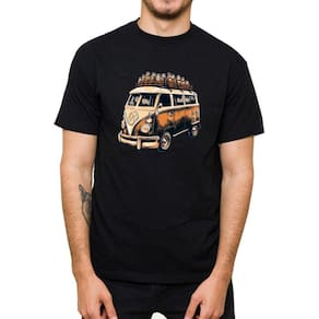 Camiseta Masculina 100% Algodao Estampa Desenho Kombi Cerveja Manga Curta