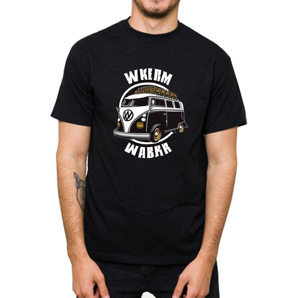 Camiseta Masculina Algodao Estampa Kombi Manga Curta Macia Gola Redonda