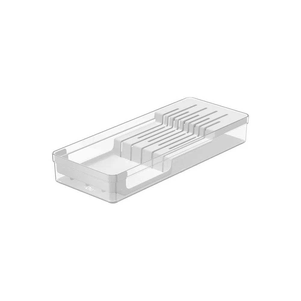 Organizador de Facas Clear 37,5cm x15cm x 5,6cm Branco - Ou